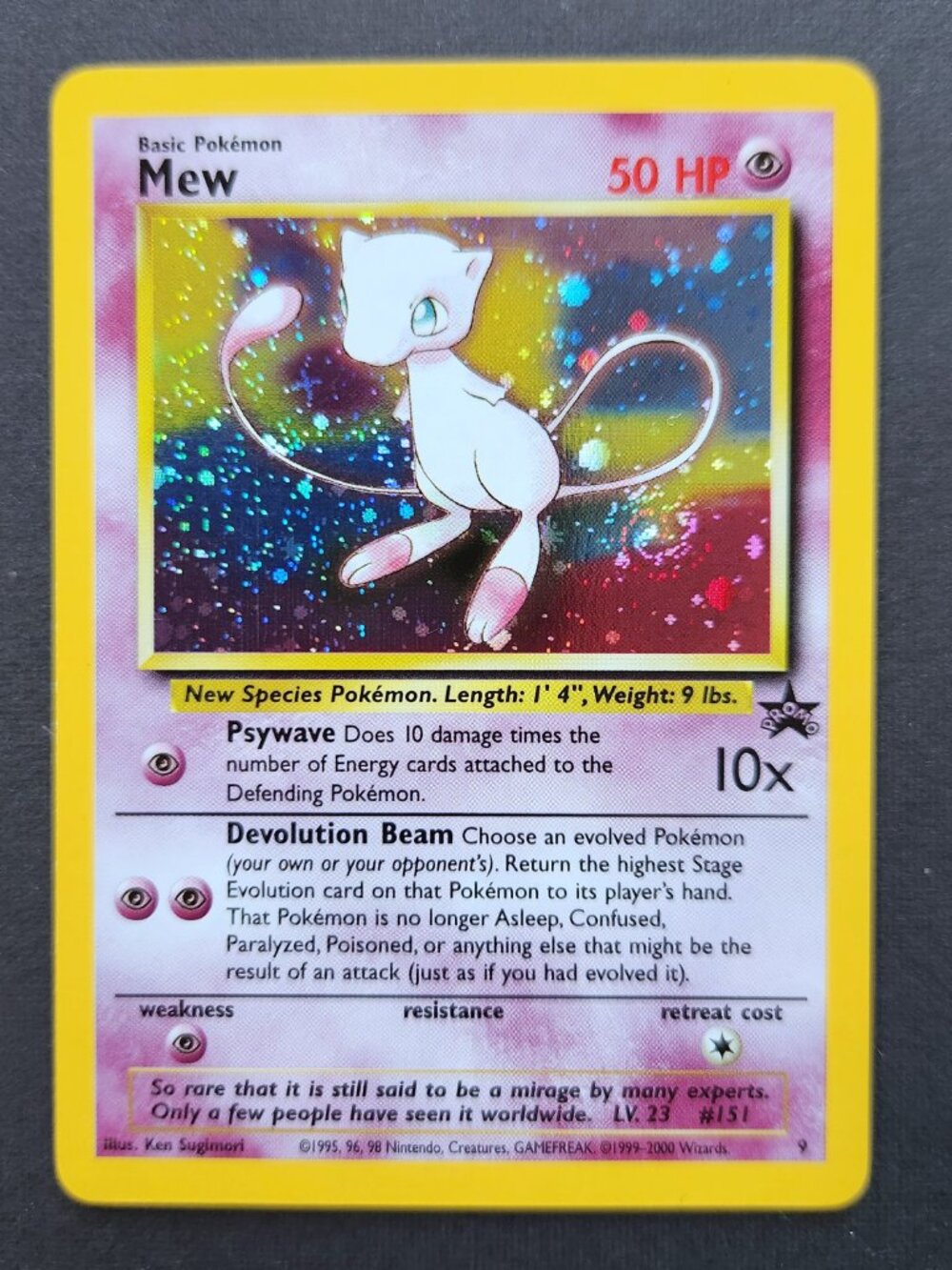 Mew 9 Black Star Promo Holo Rare Pokemon Card 2000 WOTC Vintage Lightly Played